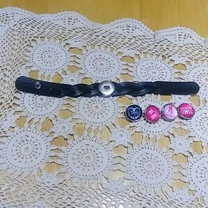 Country girl Snap Jewelry woven bracelet with snap buttons